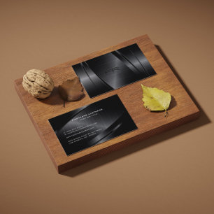 ダークグレー金属テクスチャ – ステンレス鋼の外観 名刺