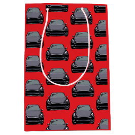 ダークグレー電気自動車SUVカーレッド ミディアムペーパーバッグ