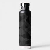 ダークグレー黒の幾何学的メッシュパターンモノグラム ウォーターボトル (右面)