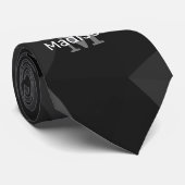 ダークグレー黒の幾何学的メッシュパターンモノグラム ネクタイ (ロール)