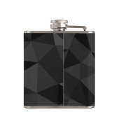 ダークグレー黒の幾何学的メッシュパターンモノグラム フラスク (裏面)
