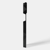 ダークグレー黒の幾何学的メッシュパターンモノグラム iPhoneケース (右側面)