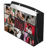 ダークグレー |フォトカスタムハッピーバレンタインデー ラージペーパーバッグ (裏面アングル)