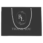 ダークグレー | フローラ結婚モノグラム ラージペーパーバッグ (正面)