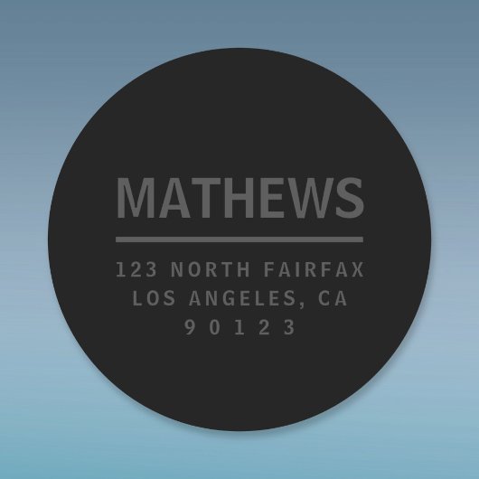 ダークグレー&ブラック差出人住所 ラウンドシール