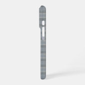 ダークグレー＋ブルーとソフトグレー・チェック柄 iPhoneケース (左側面)