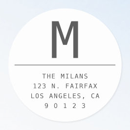 ダークグレー&ホワイト差出人住所 ラウンドシール