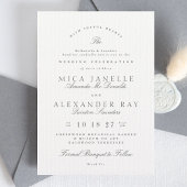 ダークグレー ホワイト エレガント カリグラフィー フォーマル ウェディング 招待状