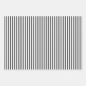 ダークグレー & ホワイト ストライプ ラッピングペーパーシート (正面)