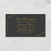 ダークグレー、金ゴールドデコールとロゴプロフェッショナル 名刺 (裏面)