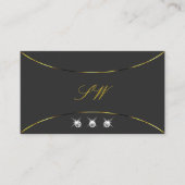 ダークグレー、金ゴールドデコールダイヤモンドとモノグラム 名刺 (正面)
