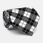 ダークグレー、黒く、白い及び灰色のアーガイル柄のなプリントのタイ ネクタイ (ロール)