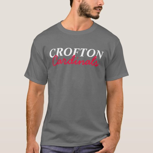 ダークグレーCroftonの（鳥）ショウジョウコウカンチョウ Tシャツ (正面)