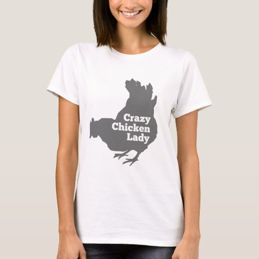 ダークグレーPecking熱狂するな鶏の女性 Tシャツ (正面)