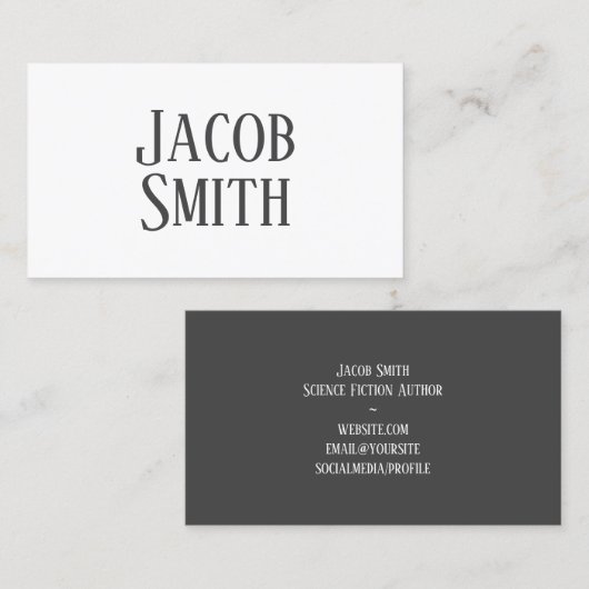 ダークグレーSF作家 名刺 (正面/裏面)