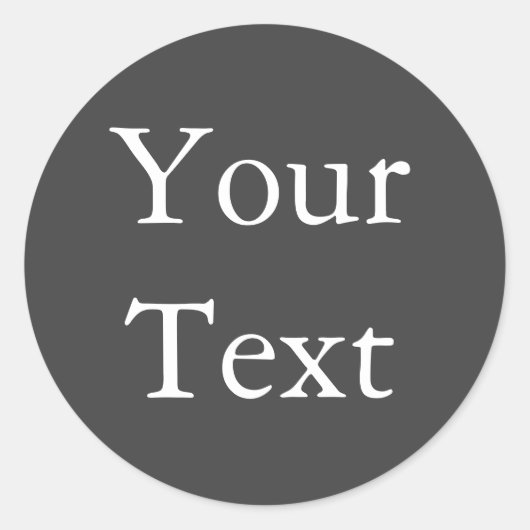 ダークグレ結婚ーの封筒用シールとカスタム文字 ラウンドシール (正面)