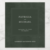 ダークグ結婚ルーシンプルンエレガントパーソナライズされたズ ワインラベル (シングルラベル)