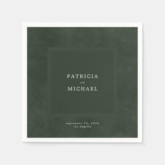 ダークグ結婚ルーシンプルンモダンエレガントズ スタンダードカクテルナプキン (正面)