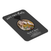 ダークグ結婚レイのリングや輪写真の保存日 マグネット (右側)