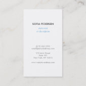 ダークグ色彩の鮮やかレートの青い蝶のロゴ（縦） 名刺 (裏面)