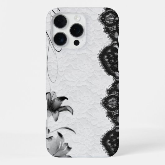 ダークコケットフラワーレース iPhoneケース (裏面)