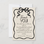 ダークコケット黒弓ありがとうベビーシャワーカード (正面)