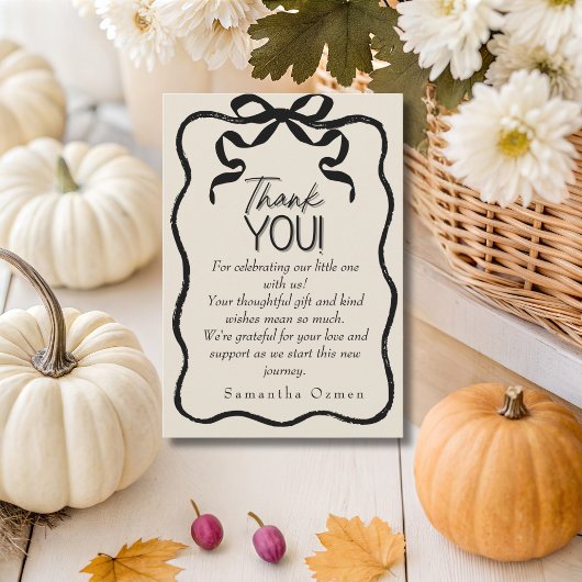 ダークコケット黒弓ありがとうベビーシャワーカード