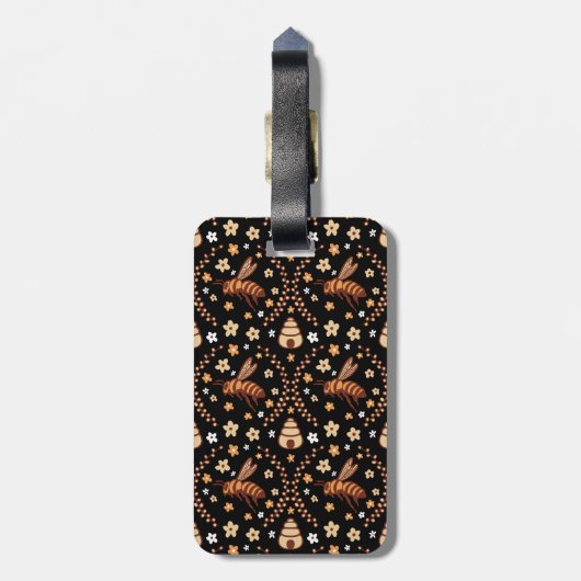 ダークコテージコアビーツ&ビーハイブボタニカル ラゲッジタグ (裏面縦)