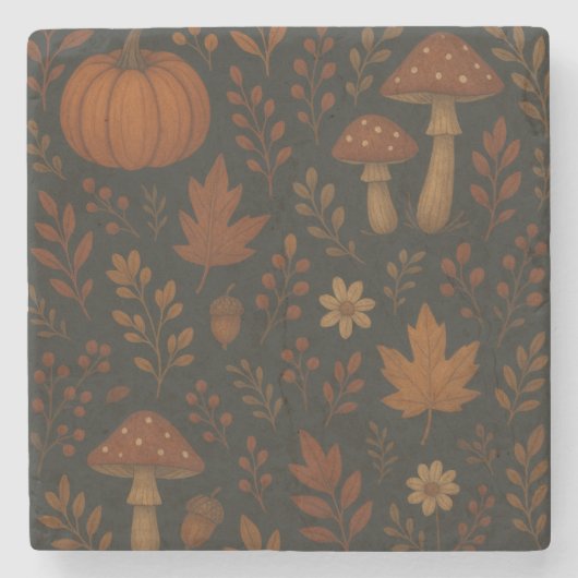 ダークコテージコアファームハウス素朴ボタニカル ストーンコースター (正面)