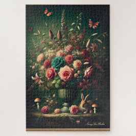 ダークコテージコアフローラバニーマッシュルームブーケ ジグソーパズル