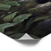 ダークコテージコアブラックキャットアートプリントポスター ポスター (角)