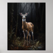ダークコテージコアホワイトテールディアアートプリントポスター ポスター (正面)