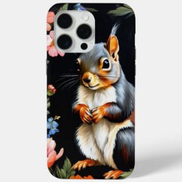 ダークコテージコア リスと花柄フォンケース iPhone 15 PRO MAXケース