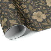 ダークコテージ素朴ーワイルドフラワーボホサマー ラッピングペーパー (ロールコーナー)