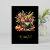 ダークコルヌコピア感謝祭ゴシック色 箔シーズンカード (立ち正面)