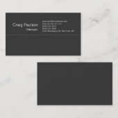 ダークコンテンポラリーグレイ魅力的な名刺 名刺 (正面/裏面)