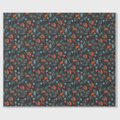 ダークコージーウッドランドフローラ植物学 ラッピングペーパー (フラット)