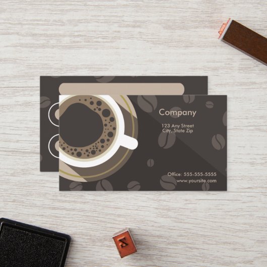 ダークコーヒーショップロイヤリティカード ロイヤリティカード (正面/裏面インサイチュ)