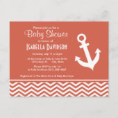 ダークコーラルシェブロン;いかり インビテーションポストカード (正面)