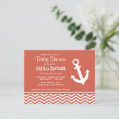 ダークコーラルシェブロン;いかり インビテーションポストカード (スタンド正面)