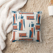 ダークコーラルターコイズ垂直抽象芸術ダンサールック クッション (ブランケット)