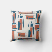 ダークコーラルターコイズ垂直抽象芸術ダンサールック クッション (裏面)