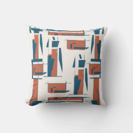 ダークコーラルターコイズ垂直抽象芸術ダンサールック クッション