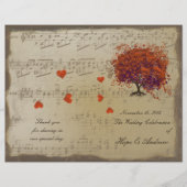 ダークコーラルハートリーフツリー結婚式 プログラム (正面)