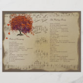ダークコーラルハートリーフツリー結婚式 プログラム (裏面)