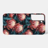 ダークコーラルプロテアはっきりしたフローラタフ SAMSUNG GALAXYケース (裏面横)