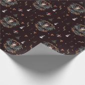 ダークゴシックのクリスマスエンジェル ラッピングペーパー (角)
