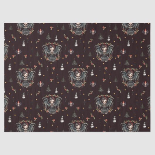 ダークゴシックのクリスマスエンジェル 薄葉紙 (正面)