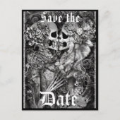 ダークゴシックのハロウィーンの結婚式の日付を保存 案内ポストカード (正面)