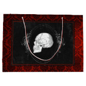 ダークゴシックのハロウィーンスカル ラージペーパーバッグ (裏面)